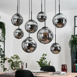 Gastor Suspension, Boule lumineuse, Suspension Fumé, 8 lumières