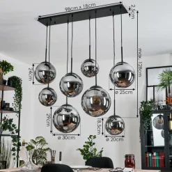 Gastor Suspension, Boule lumineuse, Suspension Fumé, 8 lumières