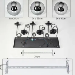 Gastor Suspension, Boule lumineuse, Suspension Fumé, 8 lumières