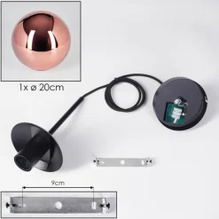 Gastor Suspension, Boule lumineuse, Suspension Cuivré, 1 lumière