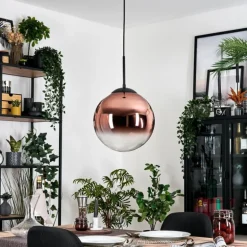 Gastor Suspension, Boule lumineuse, Suspension 30 cm Clair, Cuivré, 1 lumière