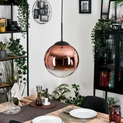 Gastor Suspension, Boule lumineuse, Suspension 30 cm Clair, Cuivré, 1 lumière