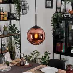 Gastor Suspension, Boule lumineuse, Suspension Cuivré, 1 lumière