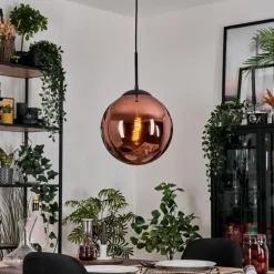 Gastor Suspension, Boule lumineuse, Suspension Cuivré, 1 lumière