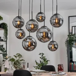 Gastor Suspension, Boule lumineuse, Suspension Fumé, 8 lumières