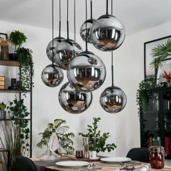 Gastor Suspension, Boule lumineuse, Suspension Fumé, 8 lumières