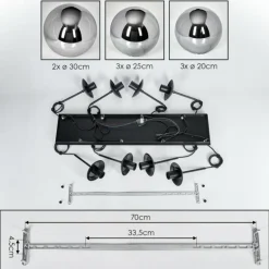 Gastor Suspension, Boule lumineuse, Suspension Fumé, 8 lumières