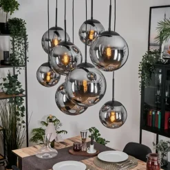 Gastor Suspension, Boule lumineuse, Suspension Fumé, 8 lumières