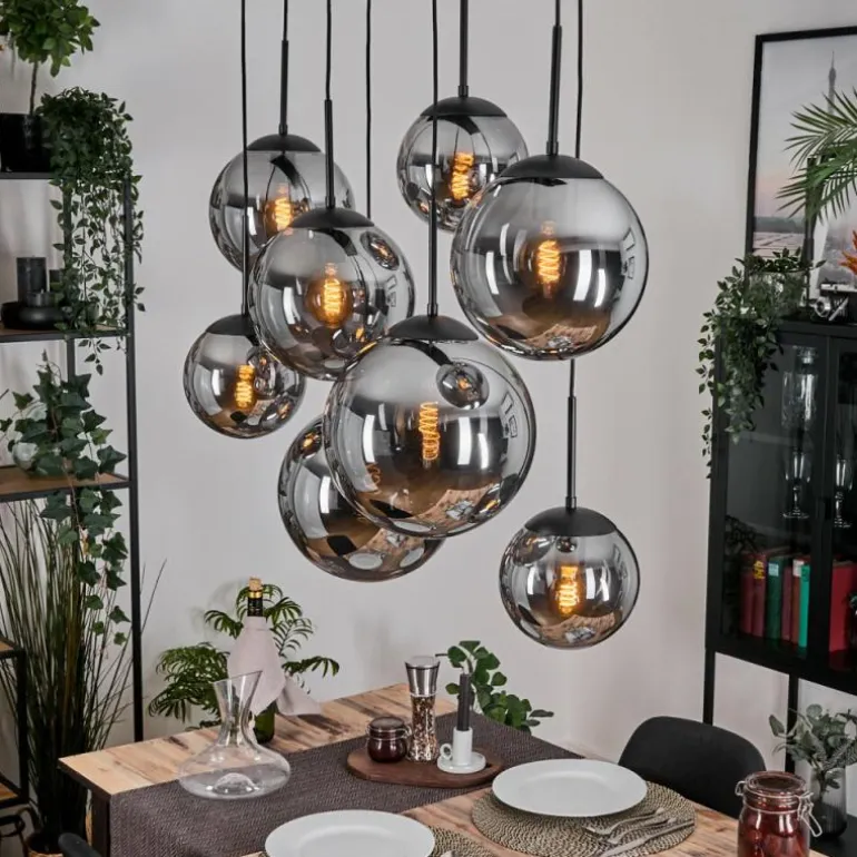 Gastor Suspension, Boule lumineuse, Suspension Fumé, 8 lumières