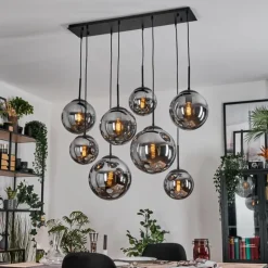 Gastor Suspension, Boule lumineuse, Suspension Fumé, 8 lumières
