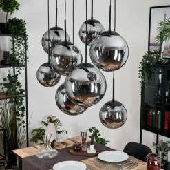 Gastor Suspension, Boule lumineuse, Suspension Fumé, 8 lumières