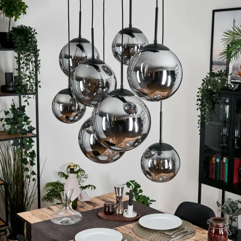 Gastor Suspension, Boule lumineuse, Suspension Fumé, 8 lumières