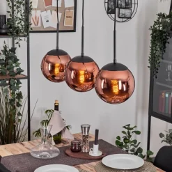 Gastor Suspension, Boule lumineuse, Suspension Cuivré, 3 lumières