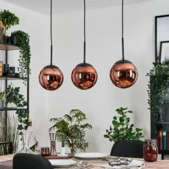 Gastor Suspension, Boule lumineuse, Suspension Cuivré, 3 lumières