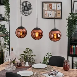 Gastor Suspension, Boule lumineuse, Suspension Cuivré, 3 lumières