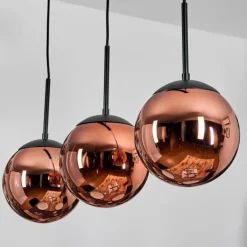 Gastor Suspension, Boule lumineuse, Suspension Cuivré, 3 lumières