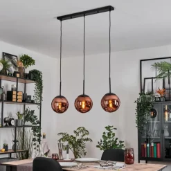 Gastor Suspension, Boule lumineuse, Suspension Cuivré, 3 lumières