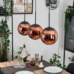 Gastor Suspension, Boule lumineuse, Suspension Cuivré, 3 lumières