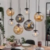 Gastor Suspension, Boule lumineuse, Suspension Ambre, Clair, Fumé, 8 lumières