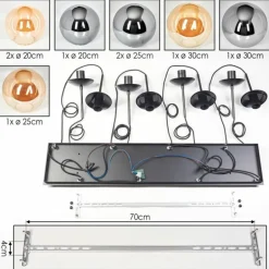 Gastor Suspension, Boule lumineuse, Suspension Ambre, Fumé, 8 lumières
