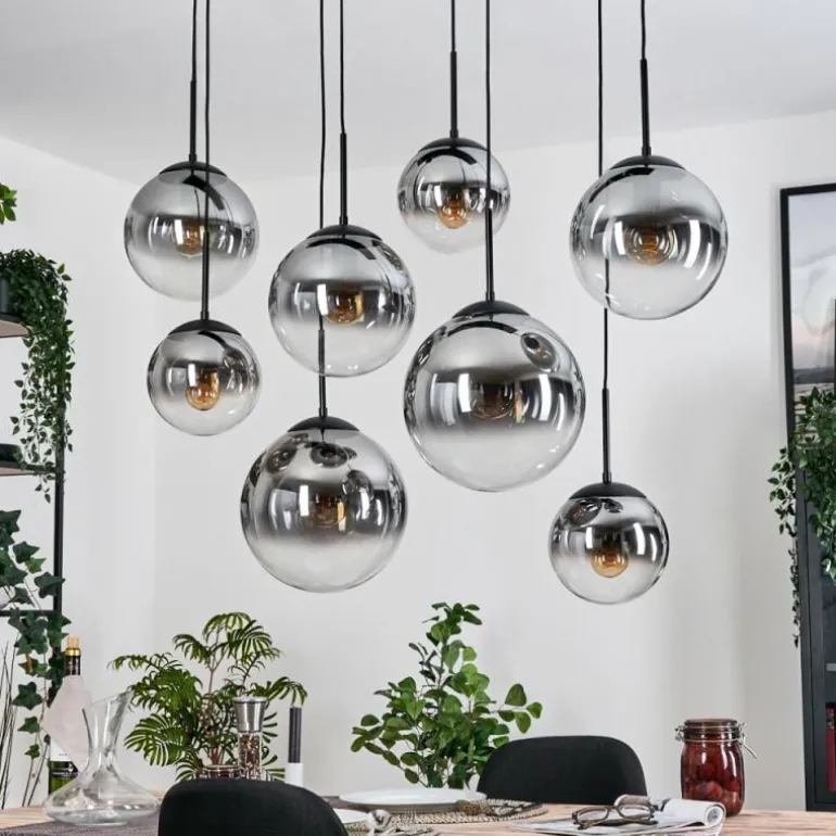 Gastor Suspension, Boule lumineuse, Suspension Clair, Fumé, 8 lumières