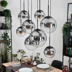 Gastor Suspension, Boule lumineuse, Suspension Clair, Fumé, 8 lumières