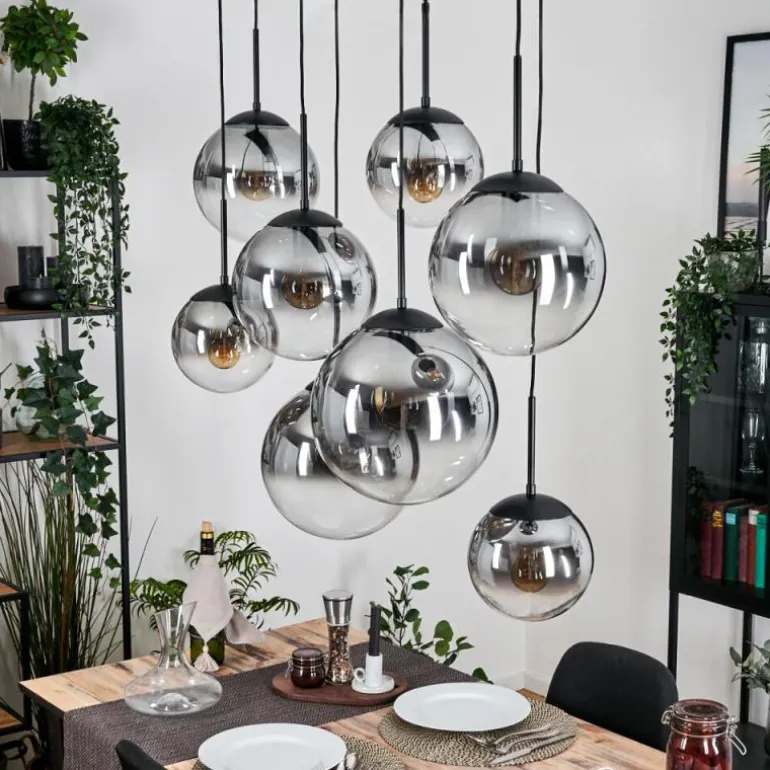Gastor Suspension, Boule lumineuse, Suspension Clair, Fumé, 8 lumières