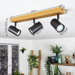 Gesteira Plafonnier, Spot de plafond Écru, Noir, 3 lumières