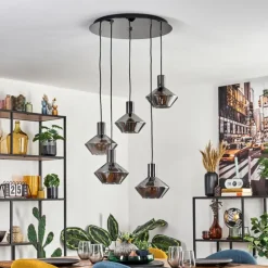 Gillbergatorp Suspension, Boule lumineuse, Suspension Chrome, Fumé, 5 lumières