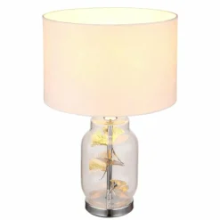Ginko Lampe à poser Luminaires Globo Lighting Chrome, Transparent, 1 lumière