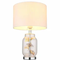 Ginko Lampe à poser Luminaires Globo Lighting Chrome, Transparent, 1 lumière