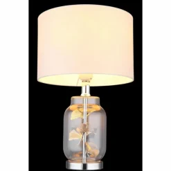Ginko Lampe à poser Luminaires Globo Lighting Chrome, Transparent, 1 lumière