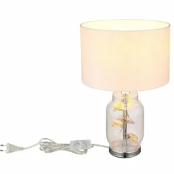 Ginko Lampe à poser Luminaires Globo Lighting Chrome, Transparent, 1 lumière