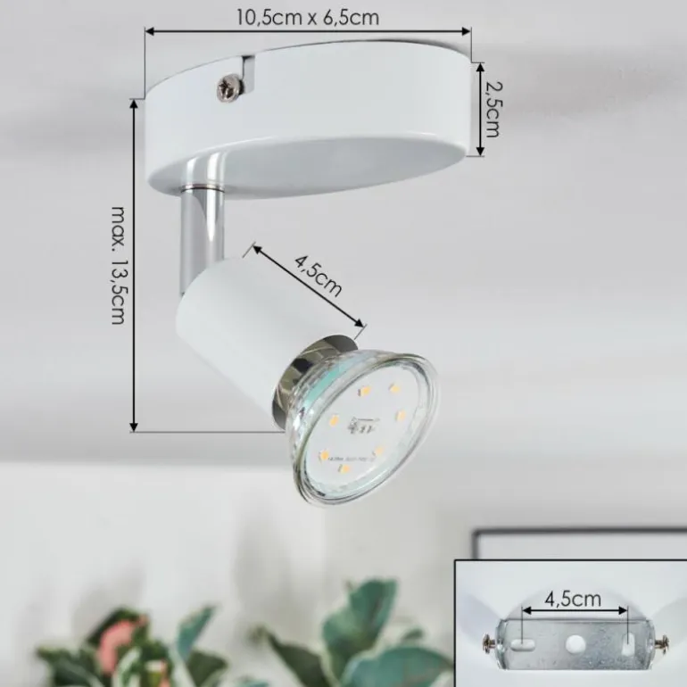 Gjedso Plafonnier, Spot de plafond LED Blanc, 1 lumière