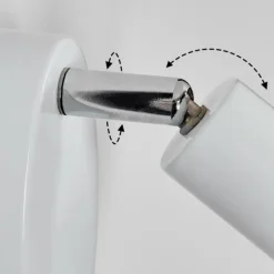 Gjedso Spot de plafond, Applique murale, Spot mural LED Chrome, Blanc, 1 lumière