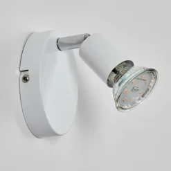 Gjedso Spot de plafond, Applique murale, Spot mural LED Chrome, Blanc, 1 lumière