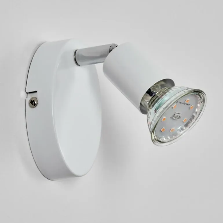 Gjedso Spot de plafond, Applique murale, Spot mural LED Chrome, Blanc, 1 lumière