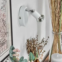 Gjedso Spot de plafond, Applique murale, Spot mural LED Chrome, Blanc, 1 lumière