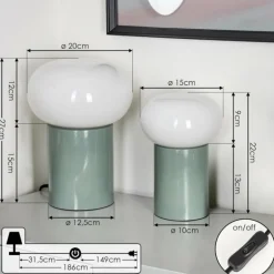 Godrie Lampe à poser Turquoise, 1 lumière