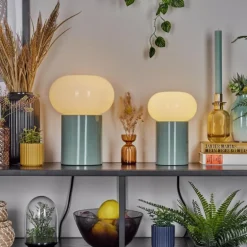 Godrie Lampe à poser Turquoise, 1 lumière