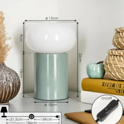 Godrie Lampe à poser Turquoise, 1 lumière