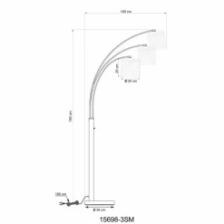 Gorley Lampadaire Luminaires Globo Lighting Or, 3 lumières
