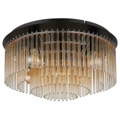 Gorley Plafonnier Luminaires Globo Lighting Chrome, Noir, 5 lumières
