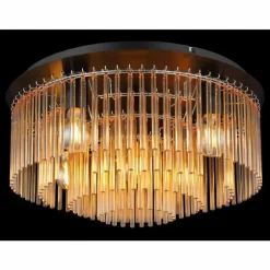 Gorley Plafonnier Luminaires Globo Lighting Chrome, Noir, 5 lumières