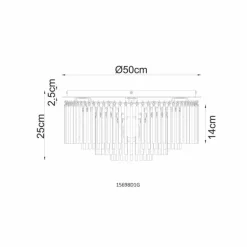 Gorley Plafonnier Luminaires Globo Lighting Chrome, Noir, 5 lumières