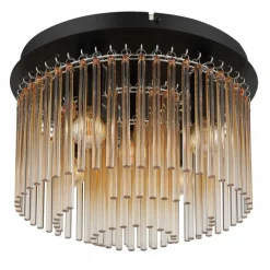 Gorley Plafonnier Luminaires Globo Lighting Chrome, Noir, 5 lumières