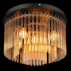 Gorley Plafonnier Luminaires Globo Lighting Chrome, Noir, 5 lumières