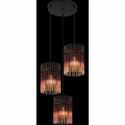 Gorley Suspension Luminaires Globo Lighting Noir, 3 lumières