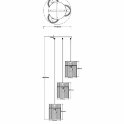 Gorley Suspension Luminaires Globo Lighting Noir, 3 lumières