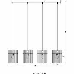 Gorley Suspension Luminaires Globo Lighting Noir, 4 lumières